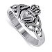 LWRS043-7 Nickel Free Sterling Silver Irish Claddagh Friendship and Love Band Polished Finished Ring Size 7