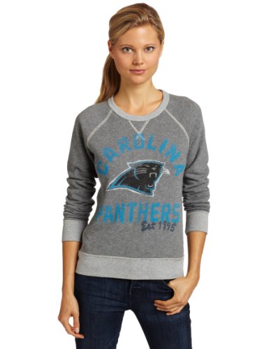 NFL Women's Carolina Panthers Heather Vintage French Terry Raglan (Grey Heather, X-Large)