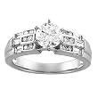 14K White Gold Diamond Engagement Ring Semimount - 0.50 Ct. - CENTER STONE NOT INCLUDED