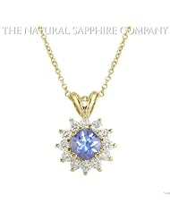 Natural Untreated .82ct Blue Sapphire Pendant with .12cts of diamonds