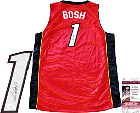 Chris Bosh Autographed / Signed Authentic Miami Heat Red Jersey (James Spence)