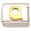 "Q" Italian Charm Gold Plated 9mm