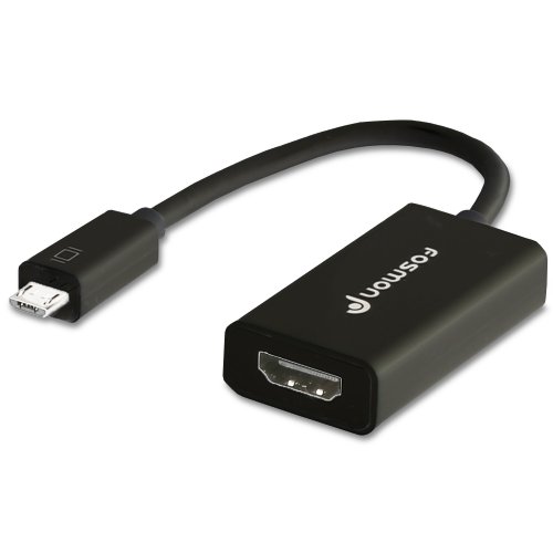 Fosmon Micro USB Slimport (MyDP) to HDMI Male to Female Cable Adapter - Connect Slimport Devices to HDTV - 3D - 1080p - Supports Google Nexus 5/4, Nexus 7 II FHD, LG G2 / G3 / G4 / GX / GX2 / G Pro 2 / G Flex 2 / Optimus G Pro / Vu 3 G Pad, ASUS PadF