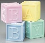 Cake Topper Ornament Baby Building Blocks 30mm 4 piece