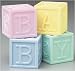 Cake Topper Ornament Baby Building Blocks 30mm 4 piece