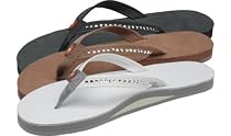 Womens Rainbow Sandals Single Layer Narrow Strap White Crystal