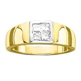 Gold Plated Sterling Silver 1/3 ct. Square Shaped Cubic Zirconia Ring