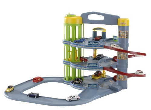 Dickie Majorette 212057480  - Authentic Car Center + 1 Auto. 3 Etagen Garage, Aufzug, Hebeb&uuml;hne, Waschstra&szlig;e, 61,3 x 13,2 x 58,5cm