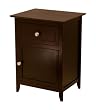 Contemporary Espresso Night Stand w/Door & Drawer