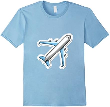 Men's Airplane Emoji T-Shirt Plane Flying Air Flight Sky Jet Medium Baby Blue