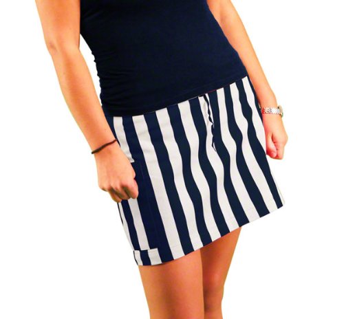 Women's Navy/White Fitted Skirt