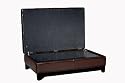 Baxton Studio Full Leather Cocktail Storage Ottoman, Espresso Brown