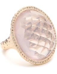 Dyanne Belle "Carousel Ring Collection" 14k Rose Gold Harpo with Rose Quartz and Diamonds Ring, Size 7