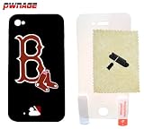 Boston Red Sox iPhone 4 & 4s Case (Black) + 4x Accessories (Pwnage)
