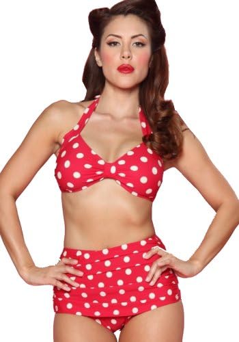 Esther Williams Polka Dot Vintage Bikini-Red-14