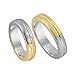 Exklusive Trauringe aus 750er Gelb- und Weissgold 3 Diamanten WR0473-7s