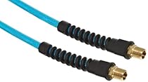Coilhose Pneumatics PFE41004T Flexeel Reinforced Polyurethane Air Hose, 1/4-Inch ID, 100-Foot Length with (2) 1/4-Inch MPT Reusable Strain Relief Fittings, Transparent Blue
