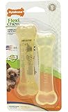 Nylabone FlexiChew Petite Chicken and Original Flavored Bone Dog Chew Toys, Twin Pack