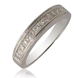 0.50cttw Natural White Princess Shape Diamond (SI-Clarity, GH-Color) Engagement Band in 14K White Gold.