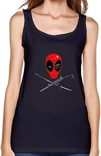 Deadpool Gun And Katana Women Tank Top Shirt Black M