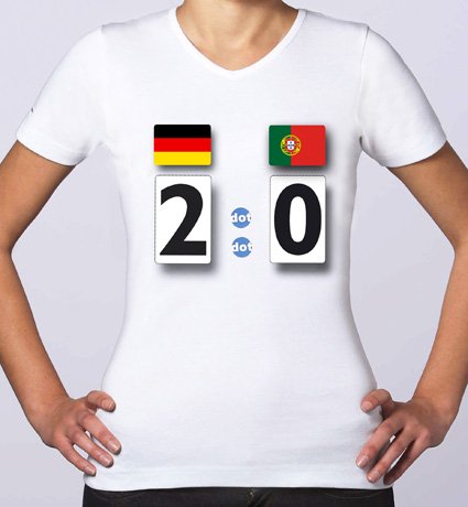dot shirt EM2012, das Fußball-Fan-Set mit System, T-Shirt Frauen mit Länder-Patches Gruppe B