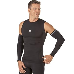 Zensah Compression Arm Sleeves - Golf Arm Sleeves, Baseball Arm Sleeves, Sun Protection Arm Sleeves (pair), Black, Large/X-Large