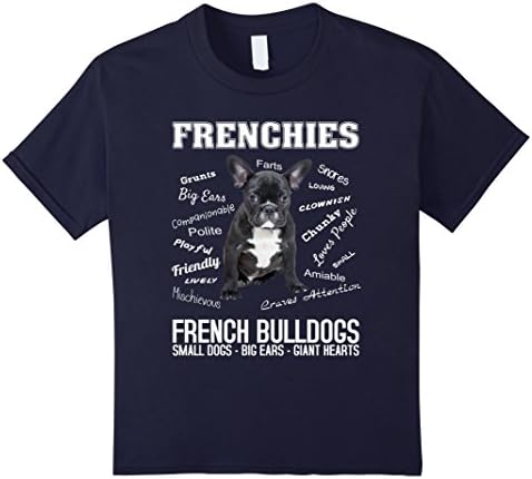 Kids Frenchies - French Bulldog Shirt 4 Navy