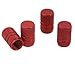 uxcell® Vehicle Red Tire Valve Stem Textured Covers Alloy 4 Pcs