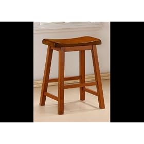 Click here to buy 2 Oak Finish 24 Inch Barstools Bar Stool Chair Seat New by Coaster.