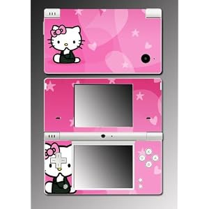 Hello Kitty Pink Cute Hearts game Skin #4 for Nintendo DSi