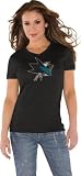 San Jose Sharks Black Women's Primary Logo Tri Blend V Neck T-Shirt- by Alyssa Milano