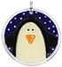 Peggy Karr Handmade Art Glass Christmas Ornament, Snowy Penguin