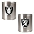 Oakland Raiders NFL 2pc Stainless Steel Can Holder Set- Primary Logo Oakland Raiders NFL 2pc Stainless Steel Can Holder Set- Primary Logo