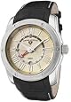 Swiss Legend Men`s 10005G-010 Traveler GMT Collection Gold Dial Black Leather Watch