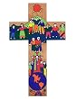 Hand Painted Wood Cross- Friendship - 9.8 inch. / 25 cm.