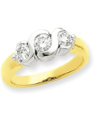 Ann Harrington Jewelry 14k 2-tone 3/4 Ct Tw 3 Stone Diamond Ring