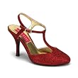 3 1/2 Inch Heel Red Glitter Sandal Pump Shoes Sexy High Heel T-Strap Shoes Dorothy Wizard of Oz