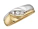 Men's Diamond Ring 1/4 Carat (ctw) in 14K Yellow and White Gold
