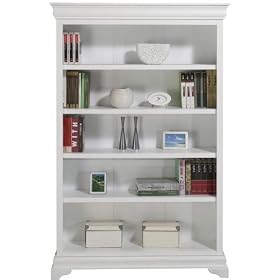 Louis Philippe Open Bookcase, 48W, WHITE