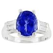 18K White Gold Tanzanite and Diamond Ring