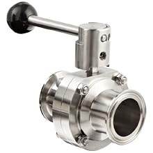 Dixon B5101S150CC-A Stainless Steel 316L Butterfly Valve with Pull Handle and Silicone Seal, 1-1/2" Tube OD