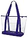 Clear ZIPPER tote with color trim and bottom (Purple trim)