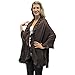 Luxury Divas Knit Poncho Shawl With Ruffled Edge