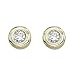14K Yellow Gold 1/4 ct. Bezel Set Diamond Fashion Earrings