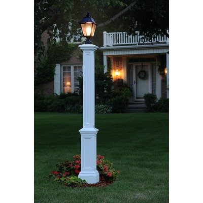 Mayne 5835-WH Signature Lamp Post with 89-Inch Aluminum Ground Mount, White