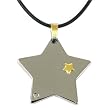 Star Pendant Charm Necklace Stainless Steel CZ Diamond By Bucasi
