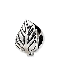 Reflections(tm) Sterling Silver Leaf Design Bead / Charm