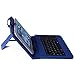 HDE 7 Inch Universal Tablet Case Hard Leather Folio Case Cover with Keyboard (Blue)