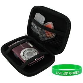 Memory Foam Hard Shell Case (Candy Black) for Canon PowerShot SD1200IS Digital Camera Dark Gray