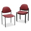 Global Comet Armless Stacking Chairs, Burgundy Olefin Fabric, Three/Carton